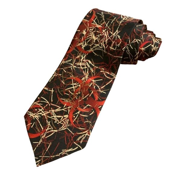 Anthrax Theme Silk Tie by Infectious Awareables Black Red Handmade Silk - Picture 1 of 4